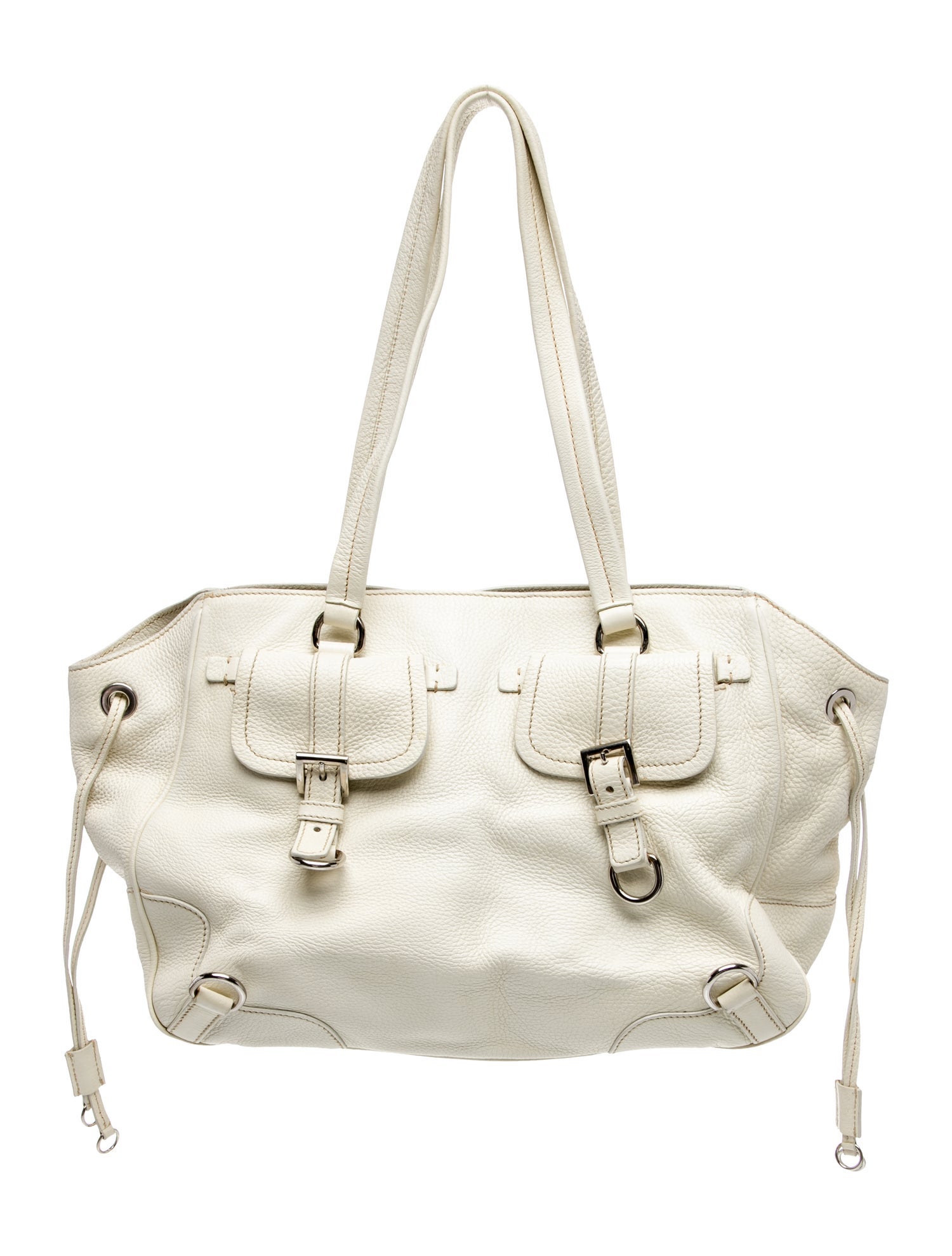 Prada Enameled Metal Triangle Daino Shoulder Bag